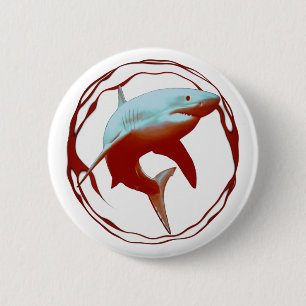 Great White Shark Graphic Design 6 Cm Round Badge