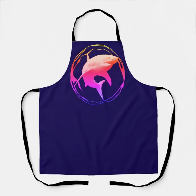 Great White Shark Graphic Design Apron (Front)