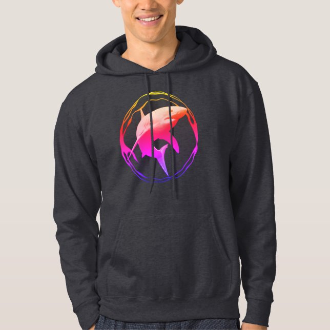 Great White Shark Graphic Design Hoodie (Front)