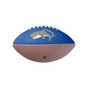 Great white shark happy cartoon illustration football