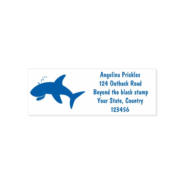 Great white shark happy cartoon illustration  self-inking stamp (Design)