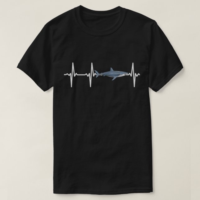 Great White Shark Heartbeat Shark Lovers Pullover  (Design Front)