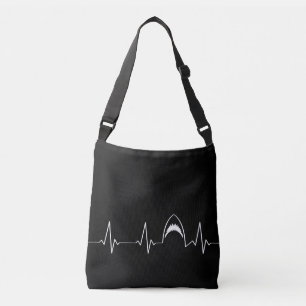 Great White Shark Jaws Heartbeat Crossbody Bag