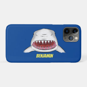 Great white shark mean cartoon illustration Case-Mate iPhone case