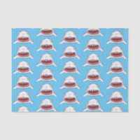Great white shark mean cartoon illustration