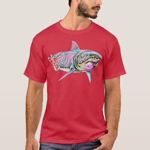 Great White Shark Motif Sharks329 T-Shirt