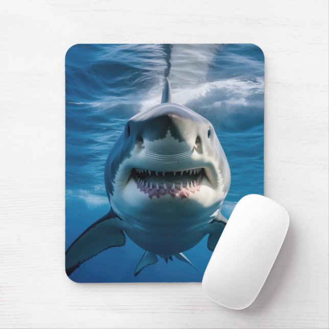 Great White Shark Mouse Pad (With Mouse)