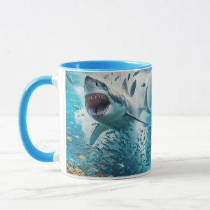 great white shark mug