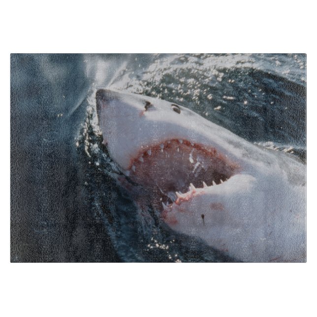 Great White Shark on sea Cutting Board (Front)