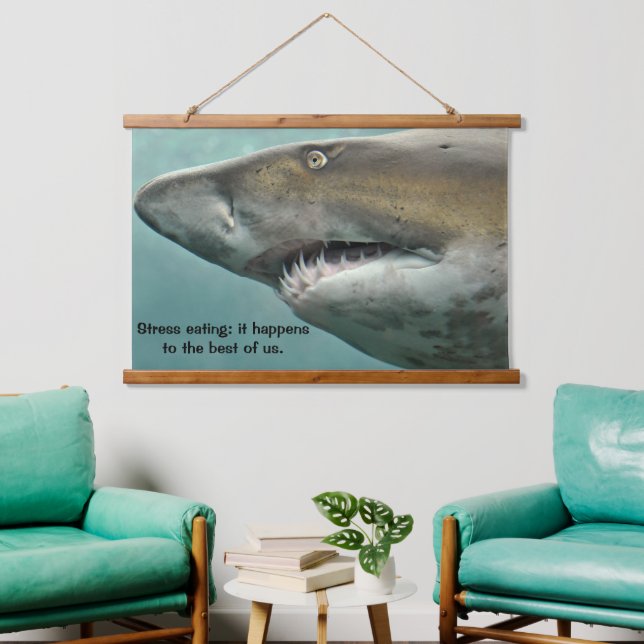 Great White Shark Rows of Teeth Hanging Tapestry (Living Room)