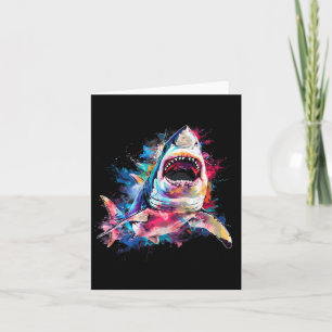 Great White Shark Scuby Diving Fishing Shark Lover Card
