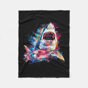 Great White Shark Scuby Diving Fishing Shark Lover Fleece Blanket