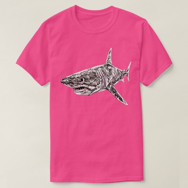 Great White Shark Sharks Predator colourful Shark  T-Shirt (Design Front)