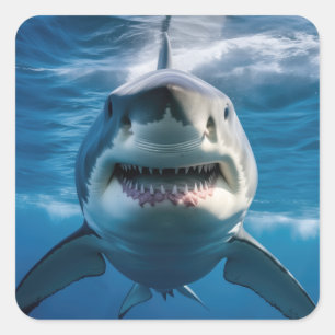 Great White Shark Square Sticker