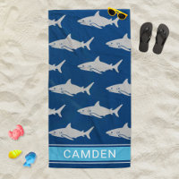 Great White Sharks Navy Blue Custom Name