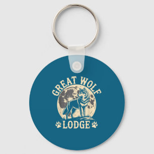 Great Wolf Lodge Howling Wolf Full Moon Nature Sce Key Ring