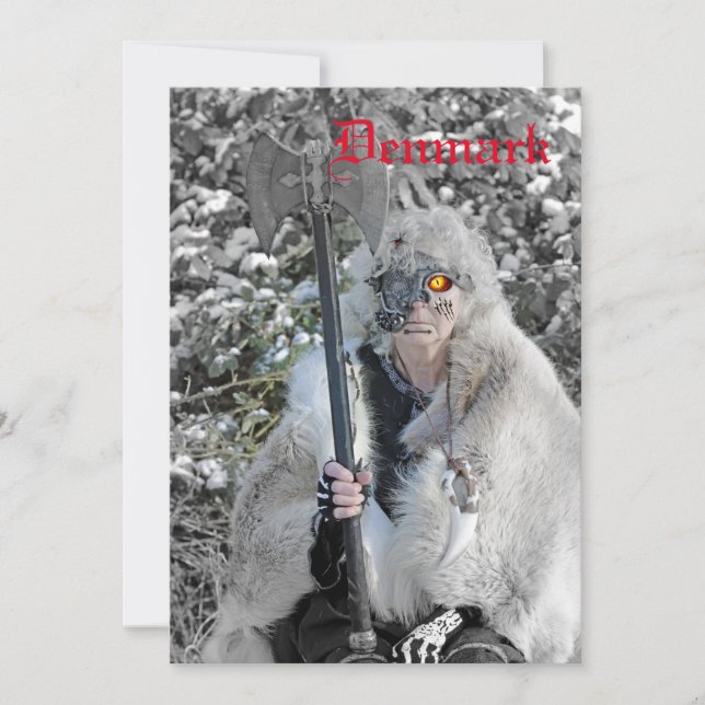 Great Woman Warrior Denmark Flat Card! Holiday Card (Front)