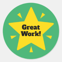 "Great Work!"  Customise Reward Sticker