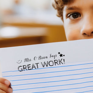 Great Work Personalised Teachers Self-inking Stamp