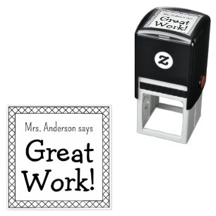 Great Work Teacher's Personalised Classroom Self-inking Stamp