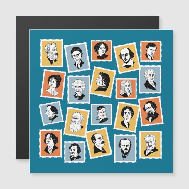 Great writers, poets and playwrights on stamps-1 (Front/Back)