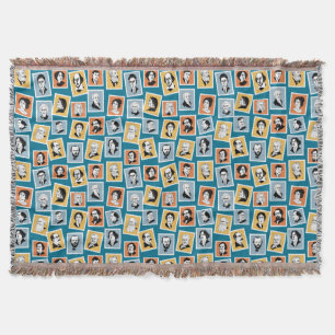 Great writers, poets and playwrights on stamps-1 throw blanket