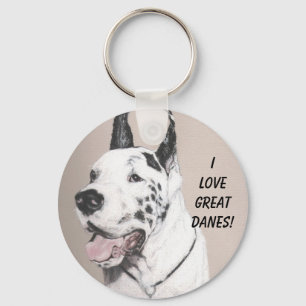 GreatDaneED, I LOVE GREAT DANES! Key Ring
