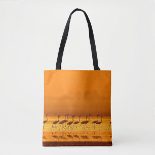Greater Flamingo ( Phoenicopterus roseus) walking  Tote Bag