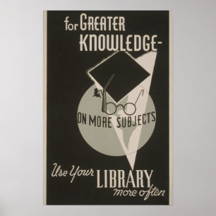 Greater Knowledge Library Vintage WPA Poster