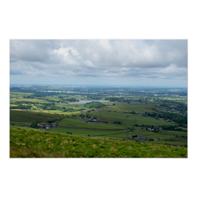 Greater Manchester From Blackstone Edge Poster (Front)
