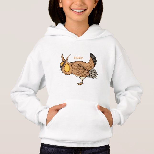 Greater prairie chicken cartoon illustration  (Front)
