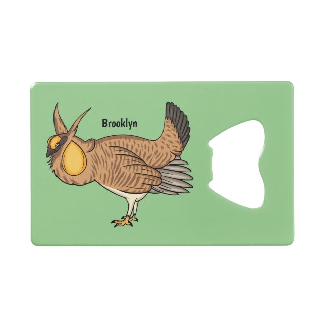 Greater prairie chicken cartoon illustration (Front (Horizontal))