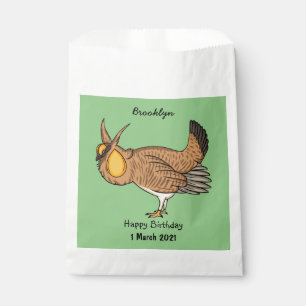 Greater prairie chicken cartoon illustration favour bags