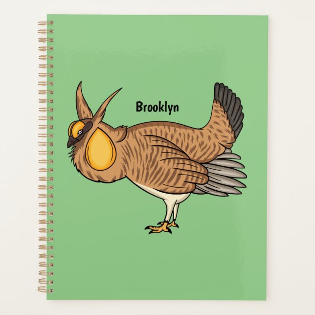 Greater prairie chicken cartoon illustration  planner (Front)