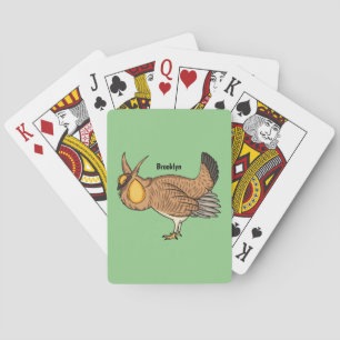 Greater prairie chicken cartoon illustration playing cards