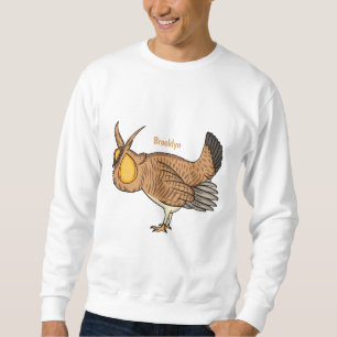 Greater prairie chicken cartoon illustration  sweatshirt
