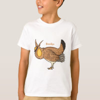 Greater prairie chicken cartoon illustration 