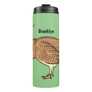 Greater prairie chicken cartoon illustration thermal tumbler