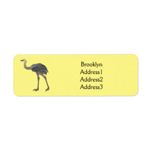 Greater rhea bird cartoon illustration