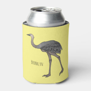Greater rhea bird cartoon illustration  can cooler