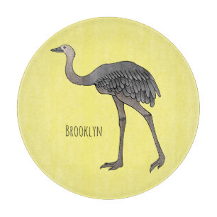 Greater rhea bird cartoon illustration cutting board