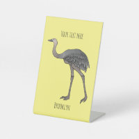 Greater rhea bird cartoon illustration 