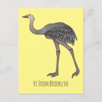 Greater rhea bird cartoon illustration