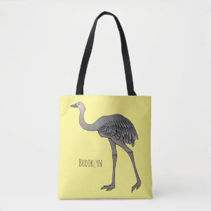 Greater rhea bird cartoon illustration tote bag