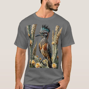 Greater Roadrunner Surrounded By Yucca flower New T-Shirt