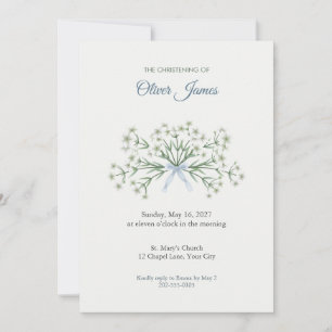 Greater Stitchwort Christening Invitation