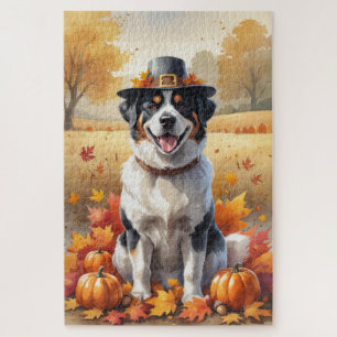Greater Swiss Mountain Autumn Leaves Thanksgiving Jigsaw Puzzle