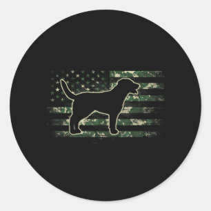 Greater Swiss Mountain Camouflage American Flag Classic Round Sticker
