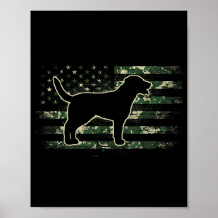 Greater Swiss Mountain Camouflage American Flag Poster