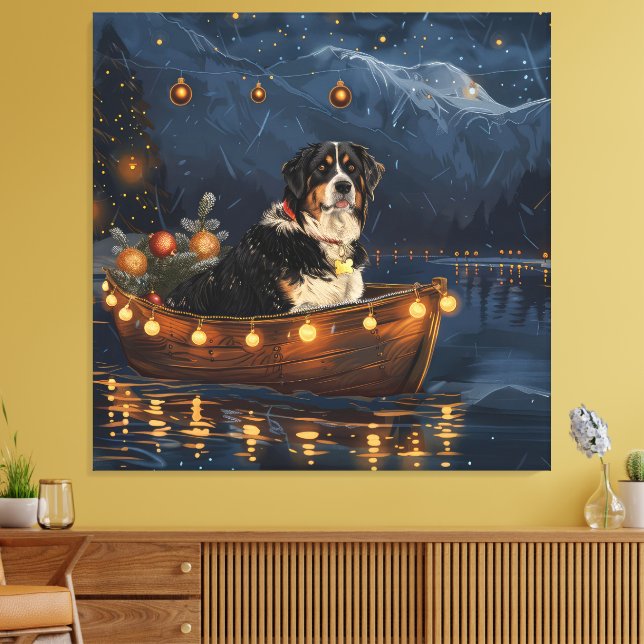 Greater Swiss Mountain Christmas Festive Voyage Canvas Print (Insitu(LivingRoom))